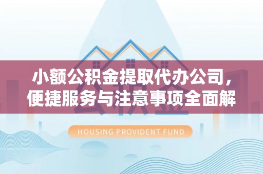 广河小额公积金提取代办公司，便捷服务与注意事项全面解析