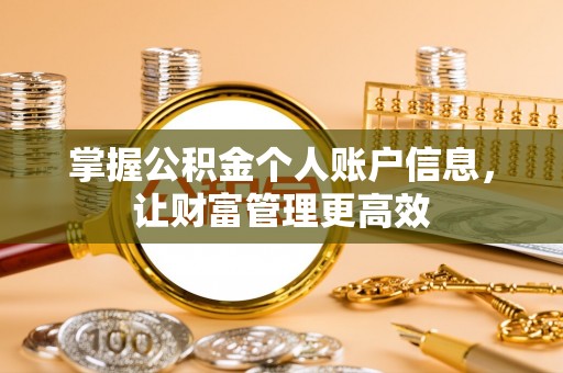广河掌握公积金个人账户信息，让财富管理更高效